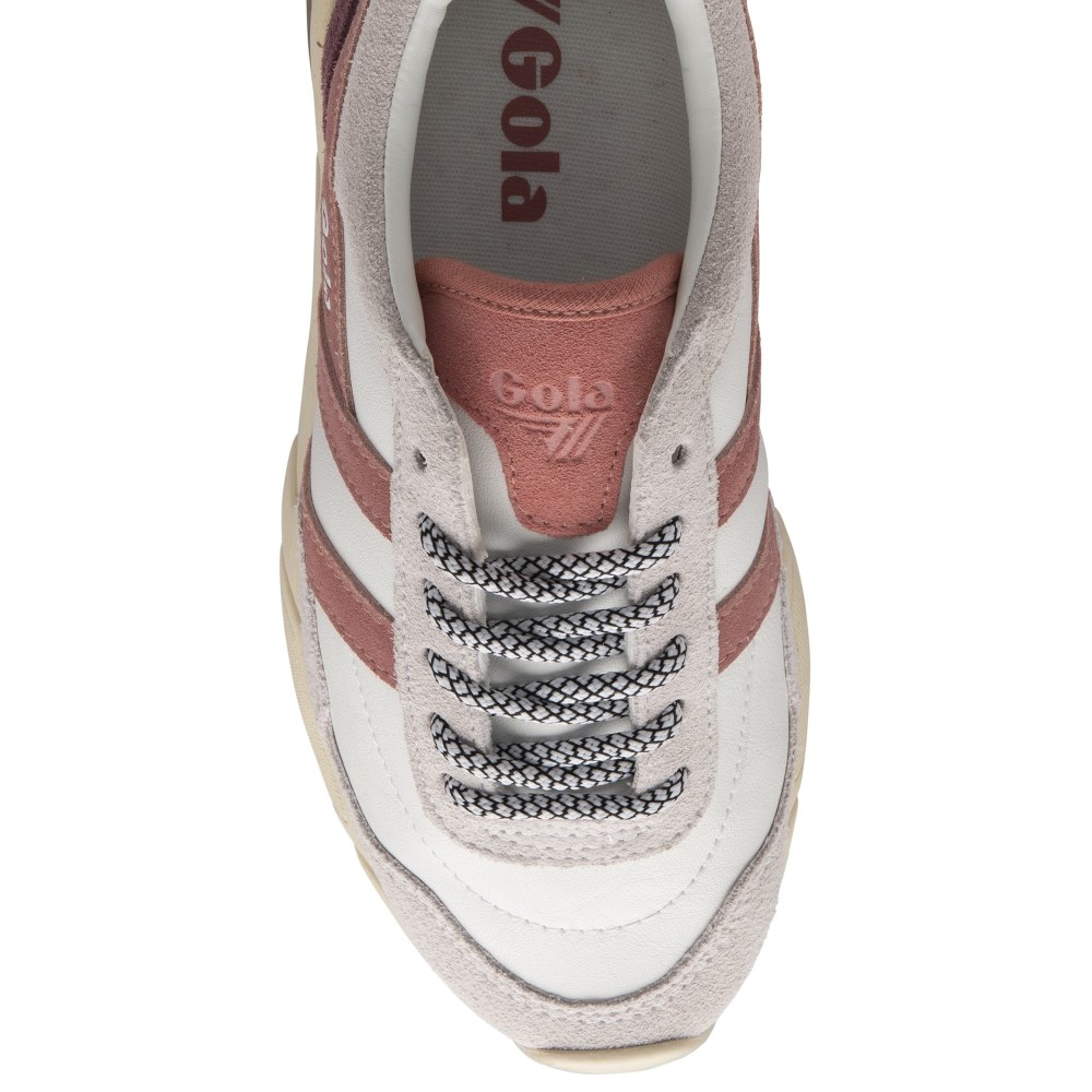 Gola Classics Women's Eclipse Pure Sneakers - White/Dusty Rose/Coral Pink