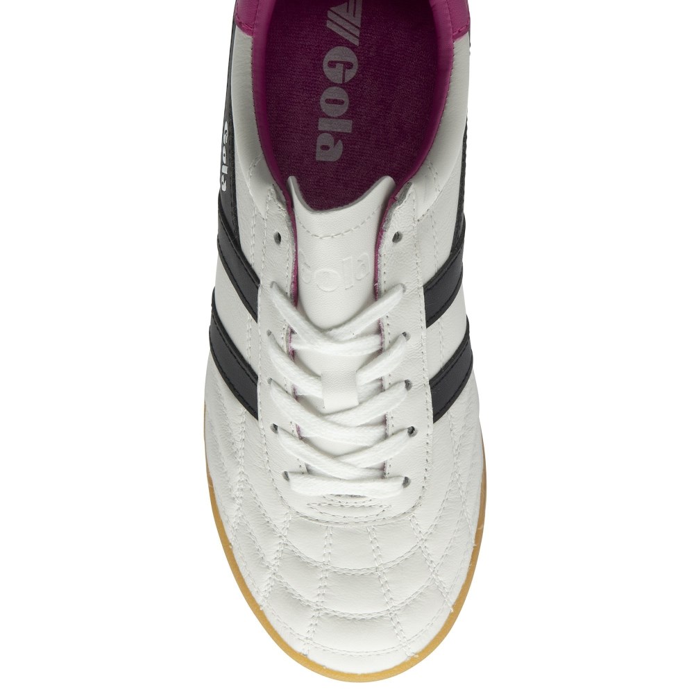 Gola Classics Women's Stadium Sneakers - White/Black/Shocking Pink