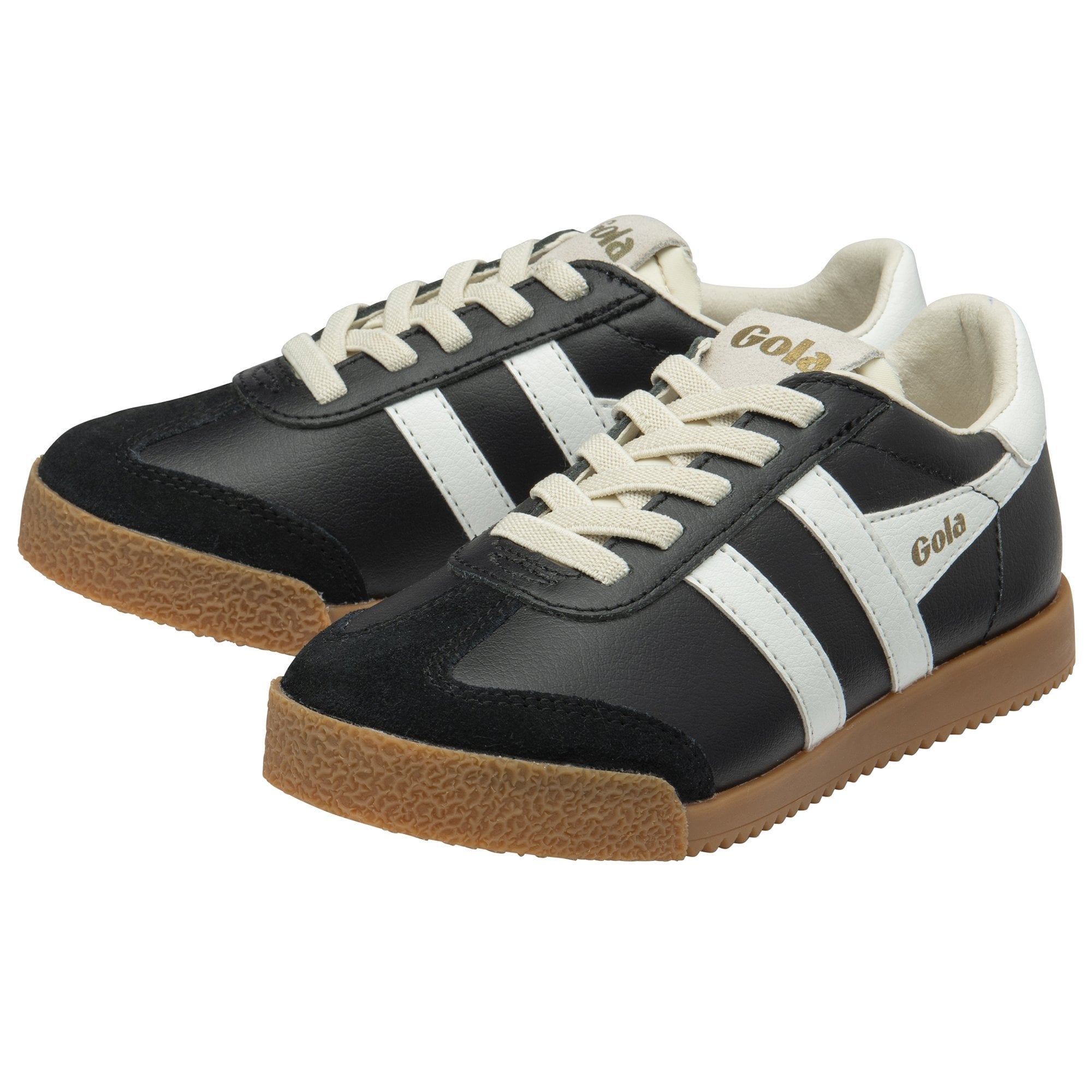 Gola Classics Kids' Elan Leather Sneakers - Black/White