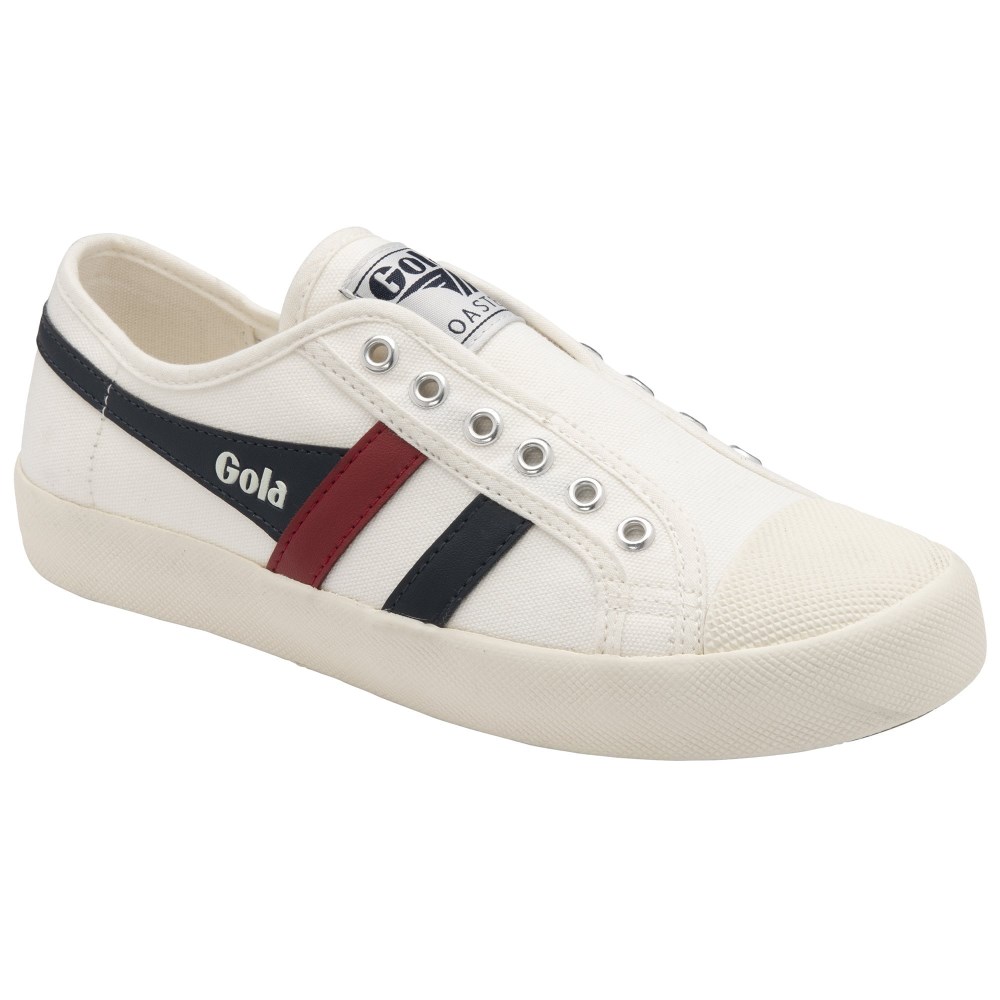 Vegan Gola Classics Women's Coaster Slip - Off White/Navy/Red