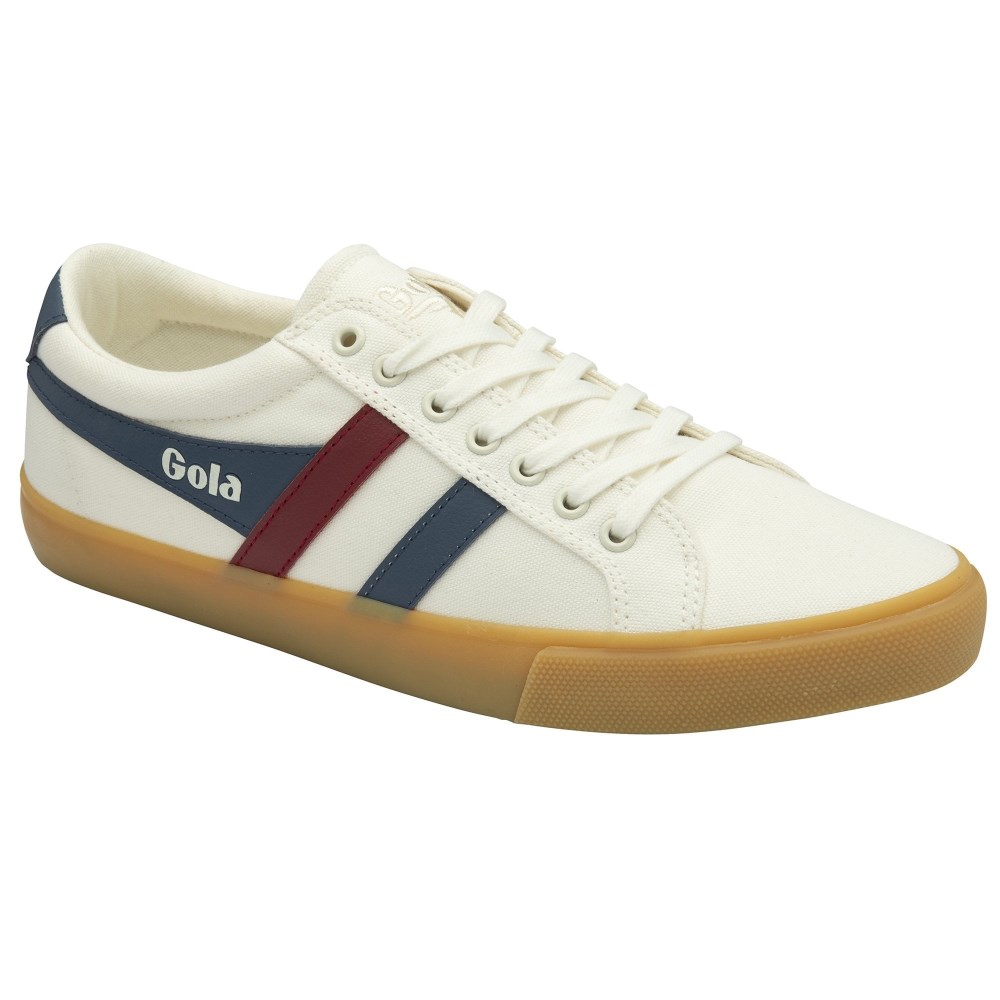Vegan Gola Classics Men's Varsity Sneakers - Off White/Moonlight/Deep Red/Gum