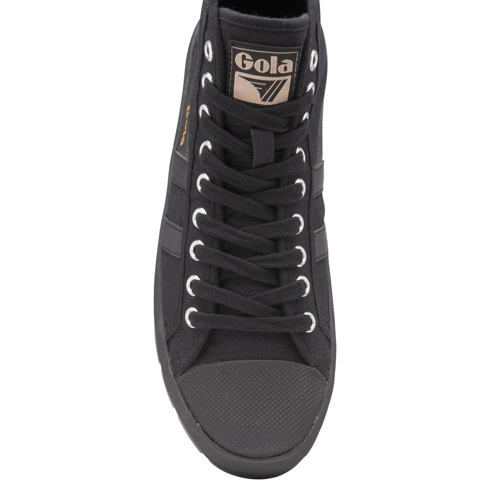 Vegan Gola Classics Women's Coaster Peak High Sneakers - Black/Black/Black