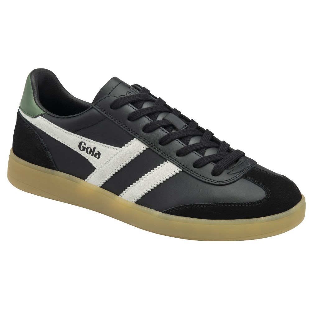 Gola Classics Men's Viper Leather Sneakers - Black/Off White/Evergreen/Gum
