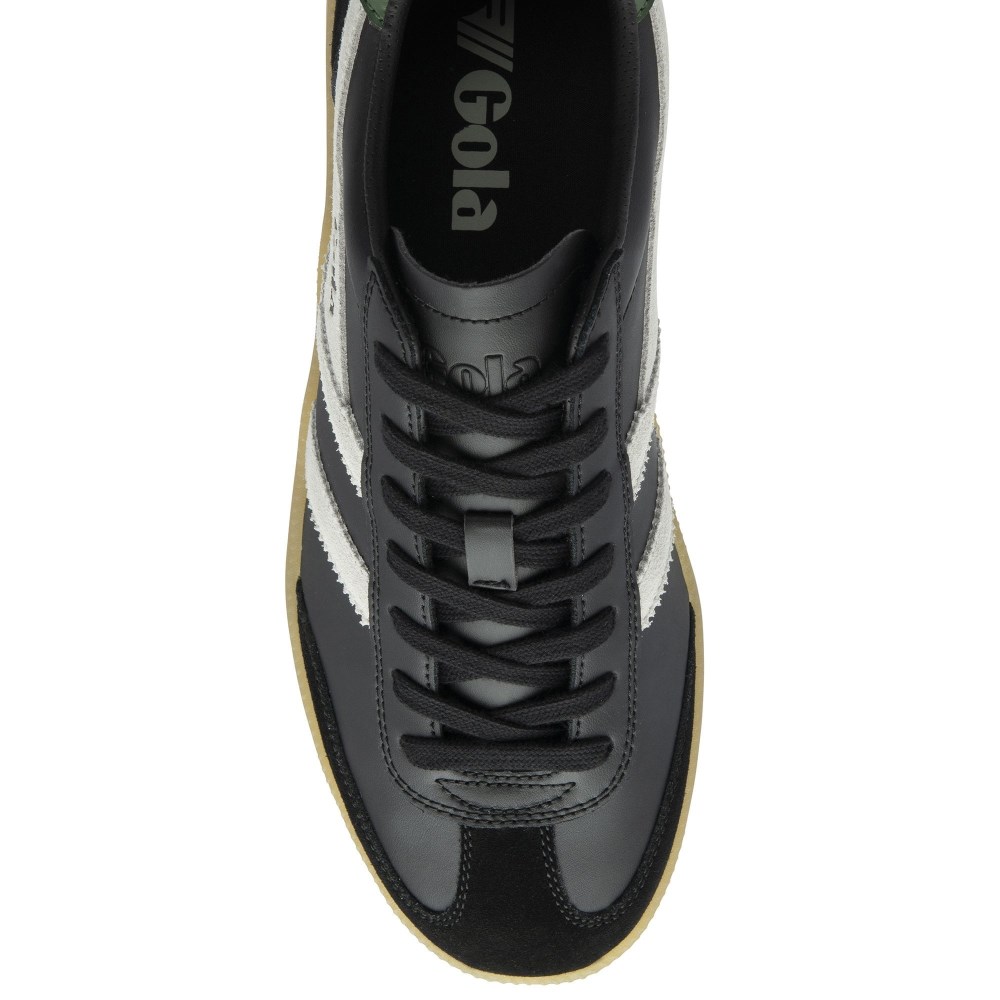 Gola Classics Men's Viper Leather Sneakers - Black/Off White/Evergreen/Gum