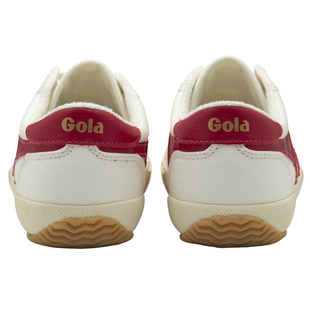 Vegan Gola Classics Women's Stratus Plimsoll Sneakers - Off White/Raspberry