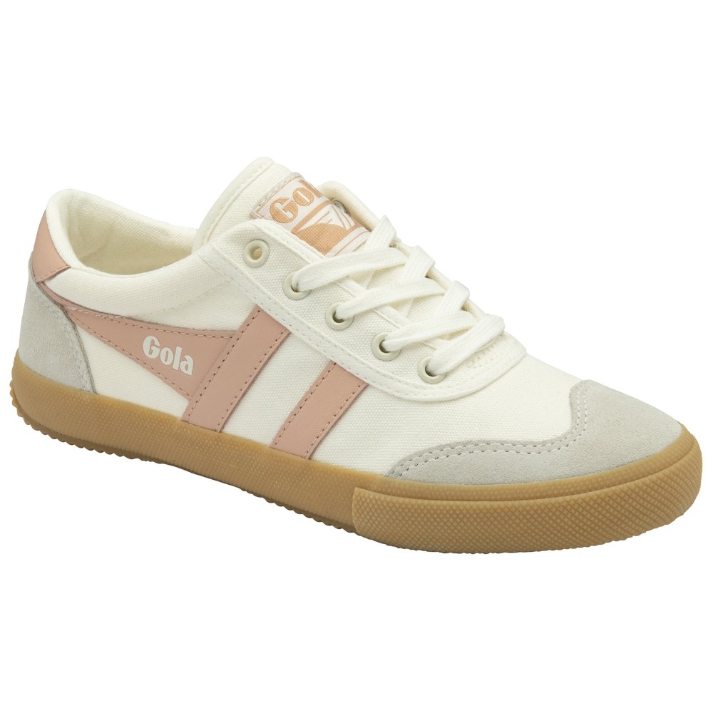 Gola Classics Women's Badminton Plimsoll Sneakers - Off White/Pearl Pink/Gum