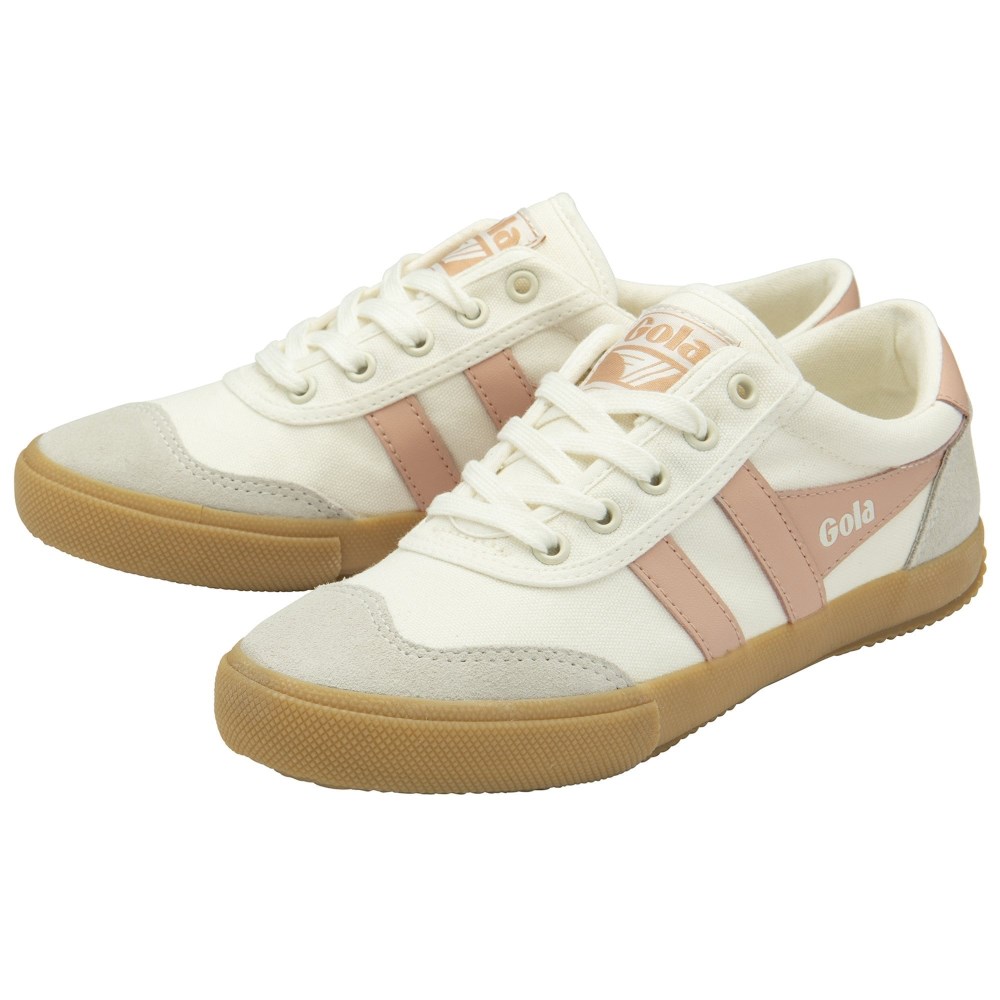 Gola Classics Women's Badminton Plimsoll Sneakers - Off White/Pearl Pink/Gum