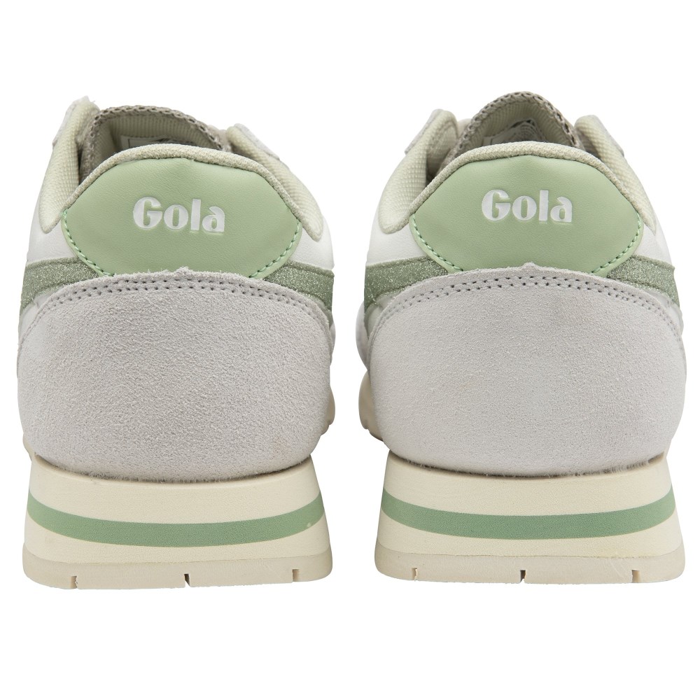 Gola Classics Women's Daytona Glitter Sneakers - White/Light Green