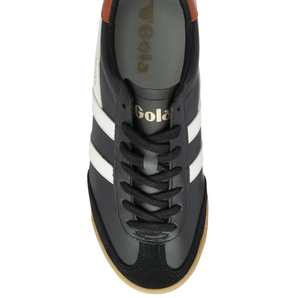 Gola Classics Women's Torpedo Leather Sneakers - Black/Off White/Moody Orange