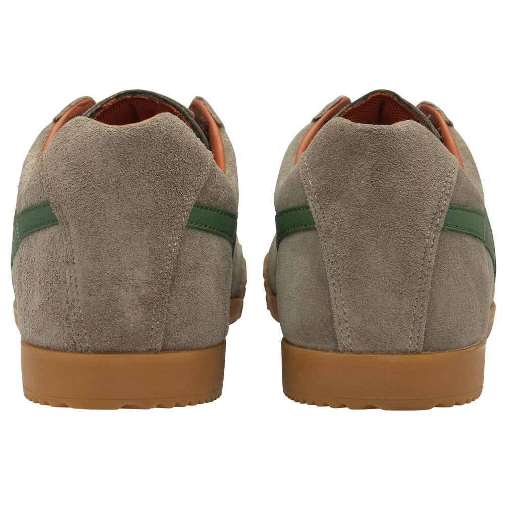 Gola Classics Men's Harrier Suede Sneakers - Rhino/Evergreen/Moody Orange