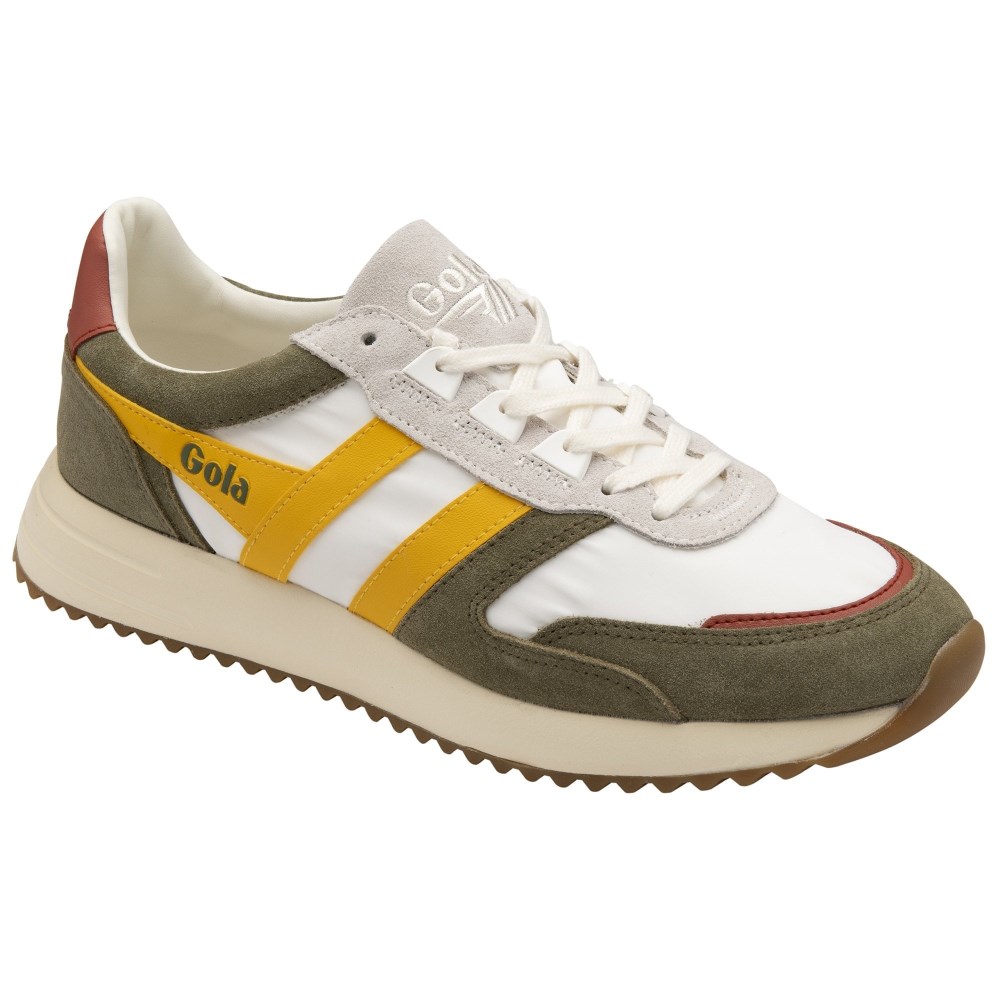 Gola Classics Men's Chicago Sneakers - Off White/Khaki/Sun
