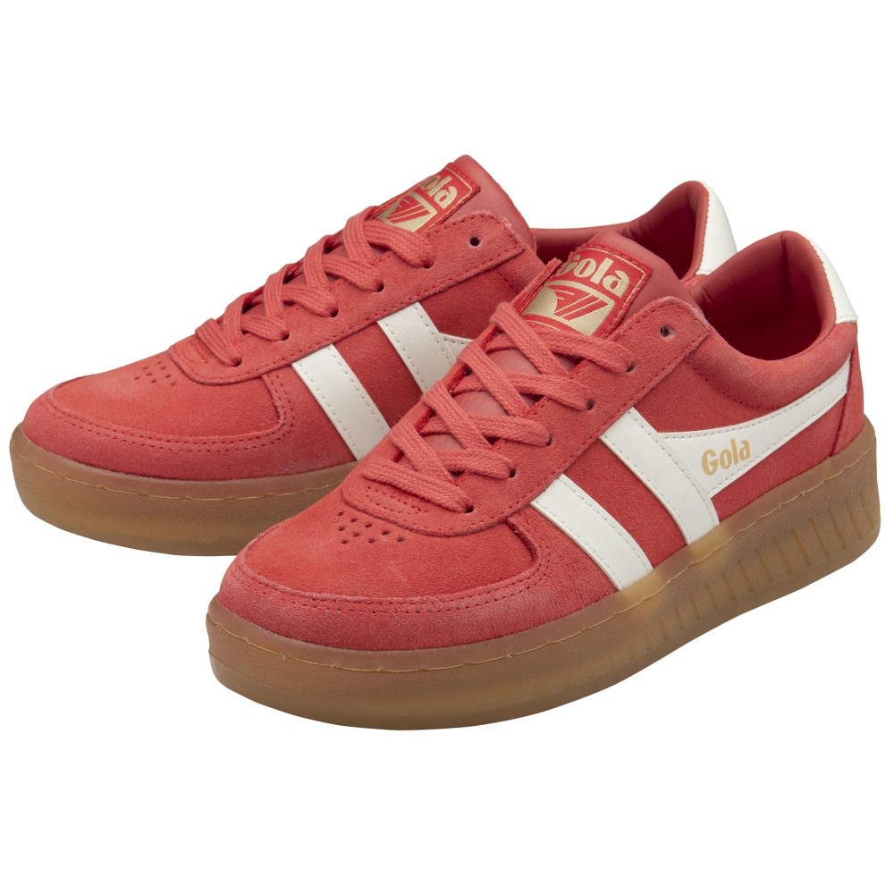Gola Classics Women's Grandslam Suede Sneakers - Coral/Off White/Gum