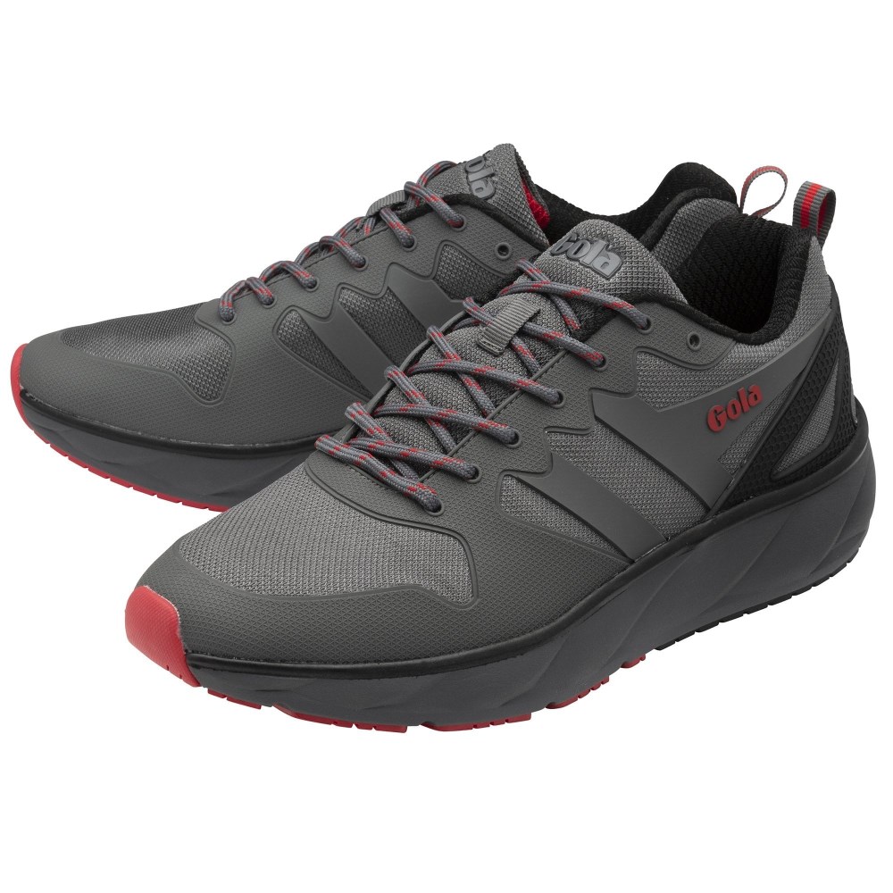 Gola Performance Men's Thunder Sneakers - Charcoal/Black/Deep Red
