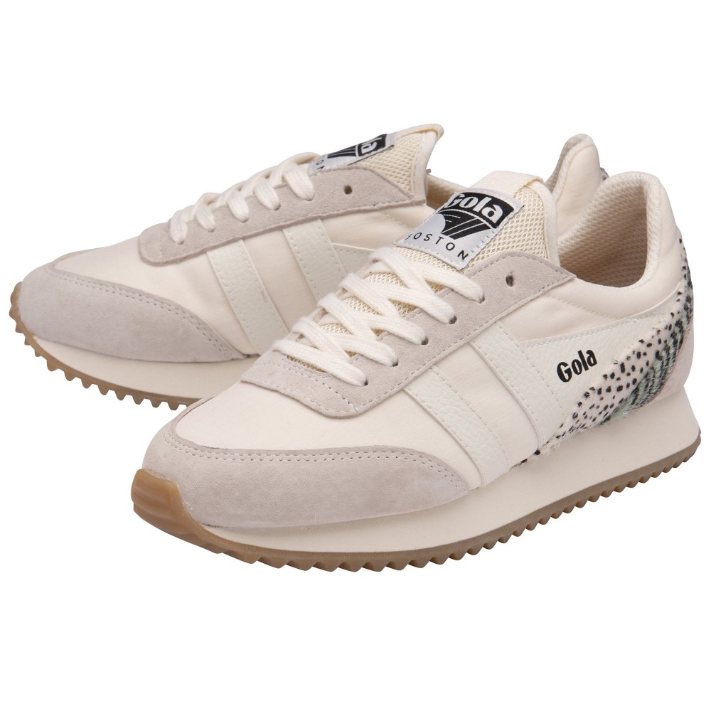 Gola Classics Women's Manhattan Sneakers - Off White/Cheetah/Zebra