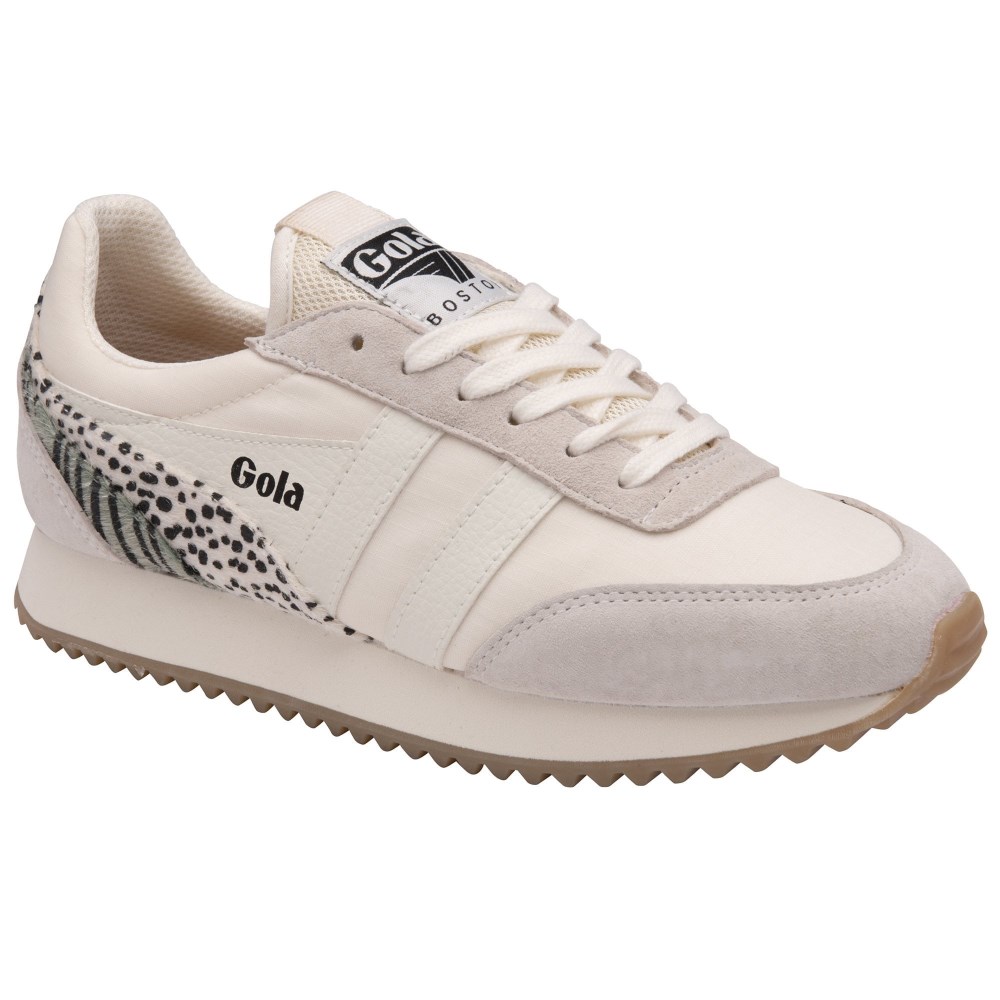 Gola Classics Women's Manhattan Sneakers - Off White/Cheetah/Zebra