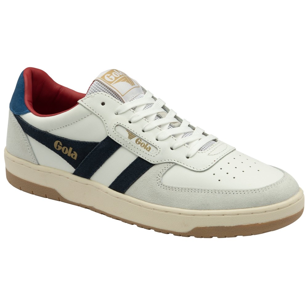 Gola Classics Men's Hawk Sneakers - White/Navy/Marine Blue