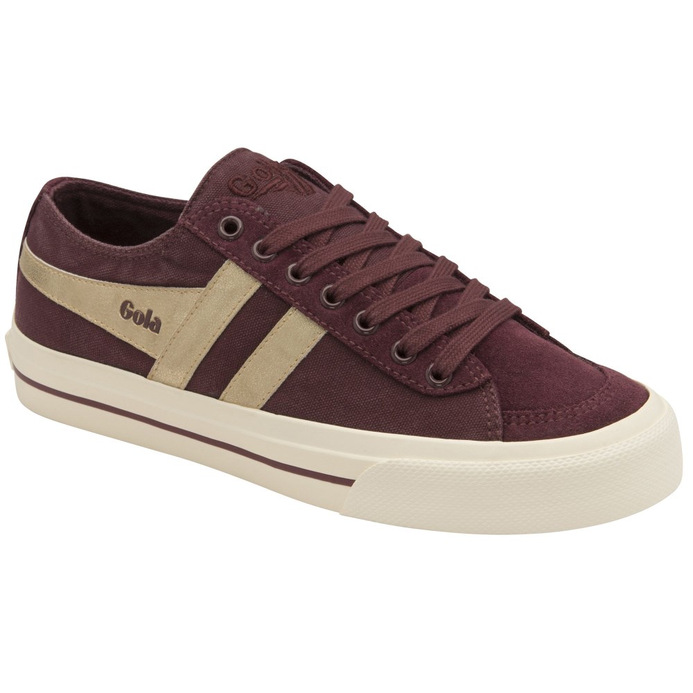 Gola Classics Women's Quota II Mirror Plimsoll Sneakers - Windsor Wine/Gold