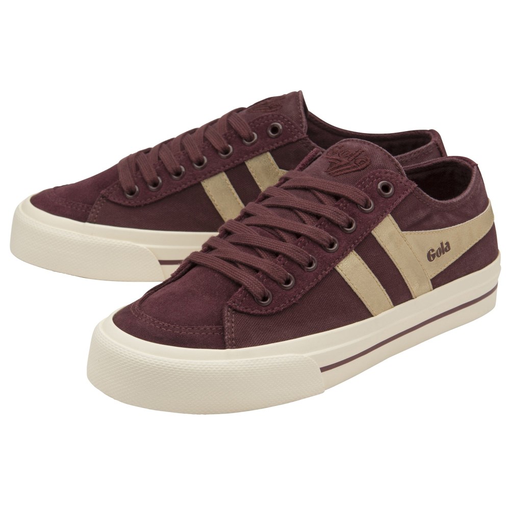 Gola Classics Women's Quota II Mirror Plimsoll Sneakers - Windsor Wine/Gold