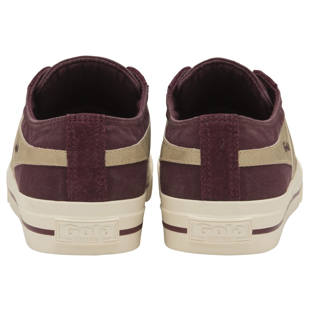 Gola Classics Women's Quota II Mirror Plimsoll Sneakers - Windsor Wine/Gold