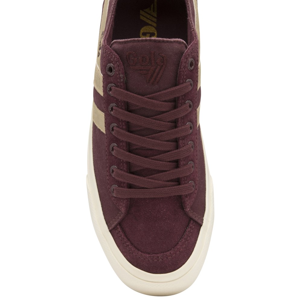 Gola Classics Women's Quota II Mirror Plimsoll Sneakers - Windsor Wine/Gold
