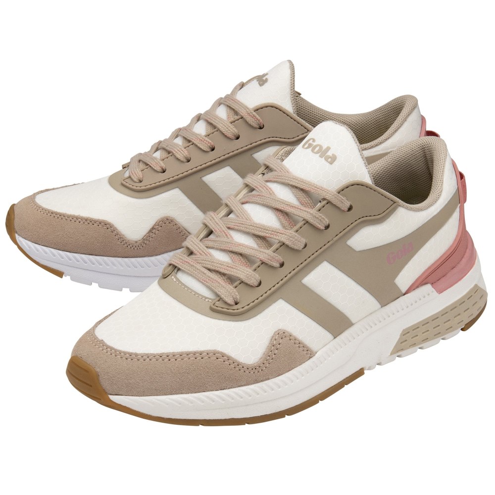Gola Performance Women's Atomics Sneakers - Off White/Warm Grey/Dusty Rose