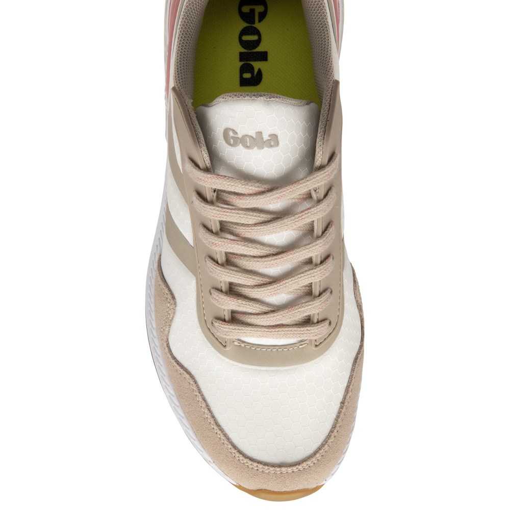 Gola Performance Women's Atomics Sneakers - Off White/Warm Grey/Dusty Rose