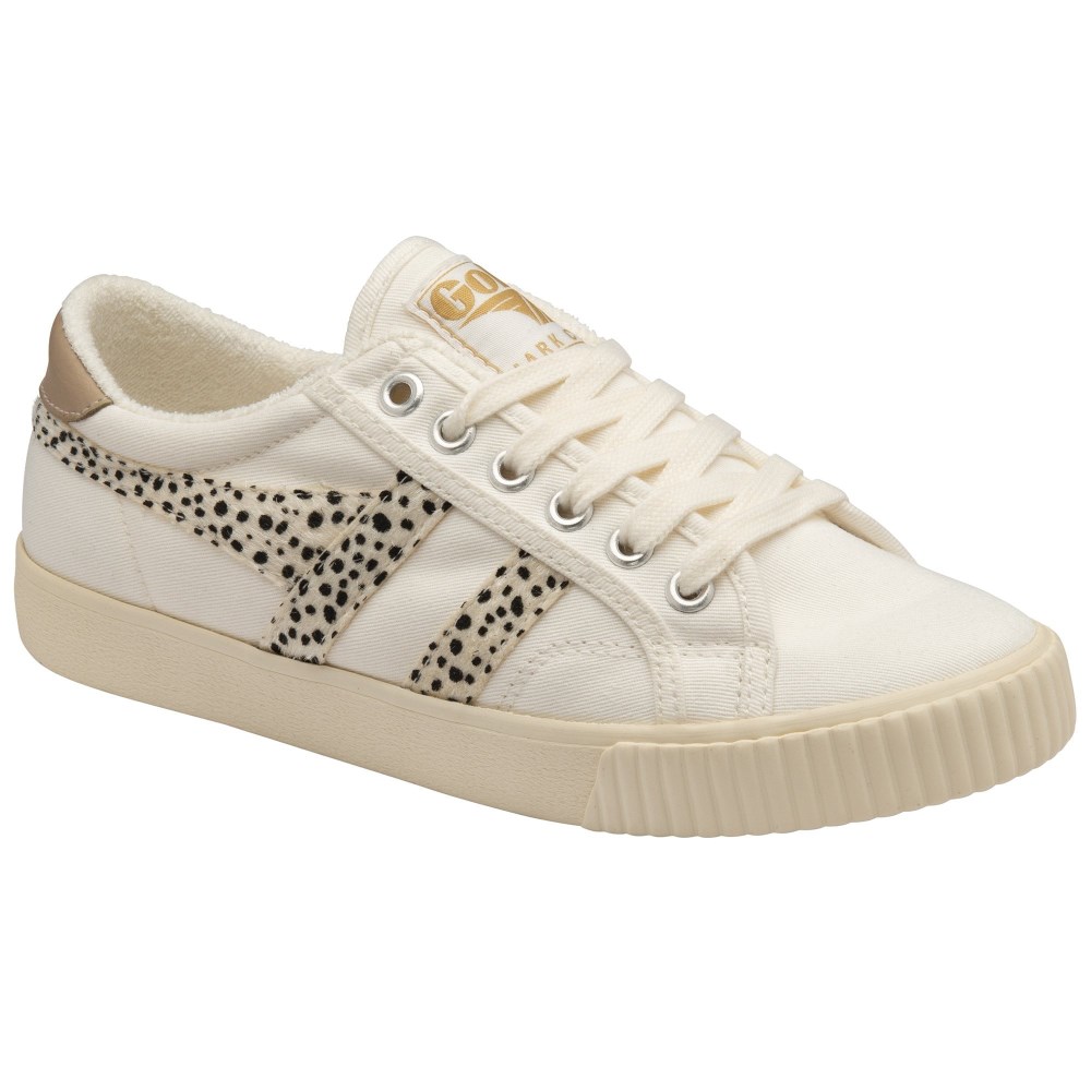 Vegan Gola Classics Women's Tennis Mark Cox Safari Sneakers - Off White/Cheetah/Nude