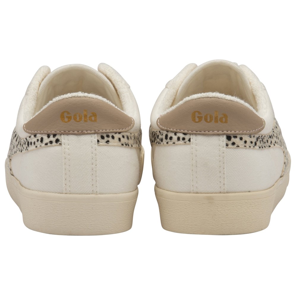 Vegan Gola Classics Women's Tennis Mark Cox Safari Sneakers - Off White/Cheetah/Nude