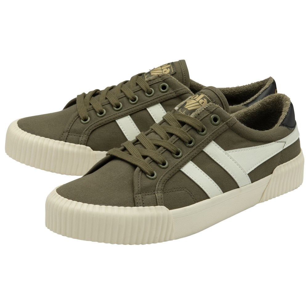 Vegan Gola Classics Men's Rally Plimsoll Sneakers - Khaki/Off White/Black