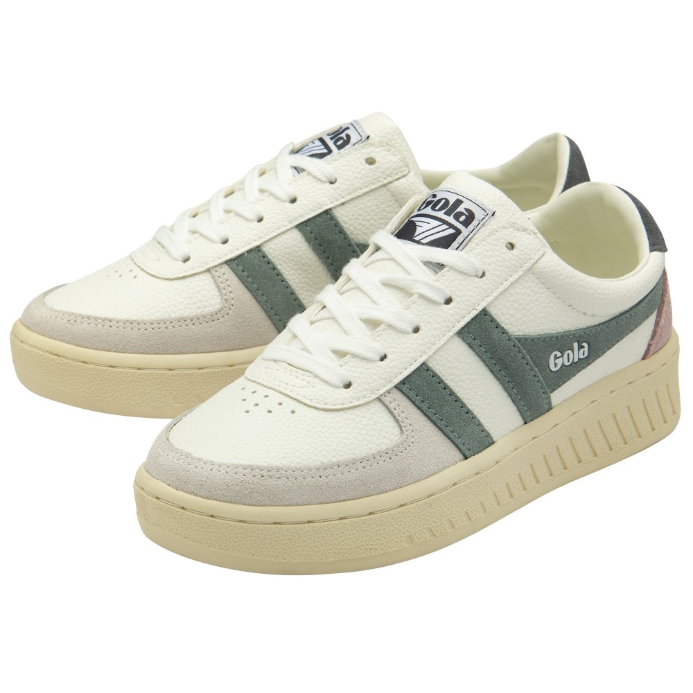 Gola Classics Women's Grandslam Trident Sneakers - White/Slate/Shadow