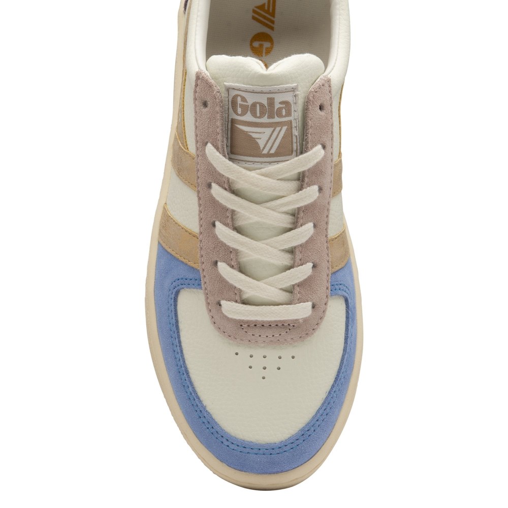 Gola Classics Women's Grandslam Quadrant Sneakers - Off White/Vista Blue/Gold/Lily