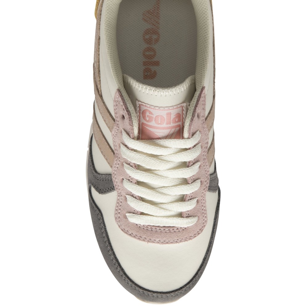 Gola Classics Women's Daytona Quadrant Sneakers - Off White/Ash/Rose Gold/Sun