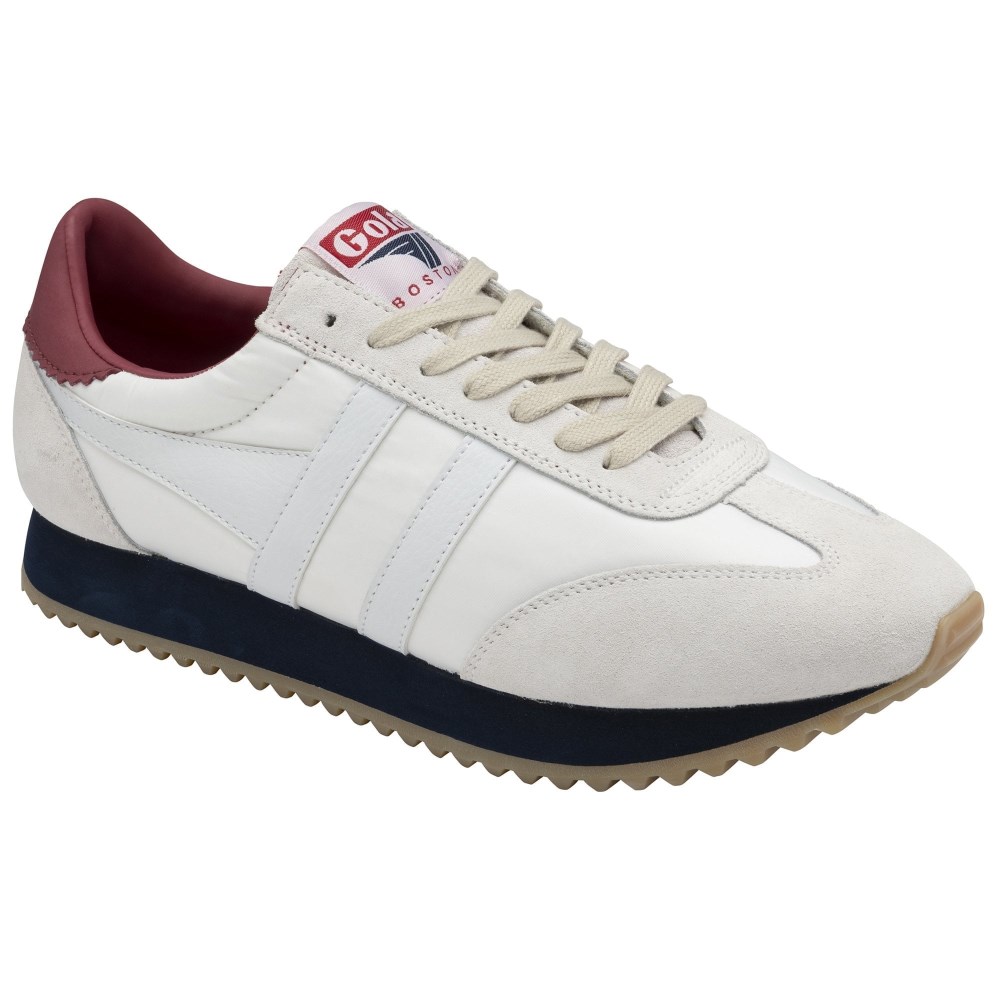 Gola Classics Men's Boston '78 Sneakers - Off White/Navy/Deep Red