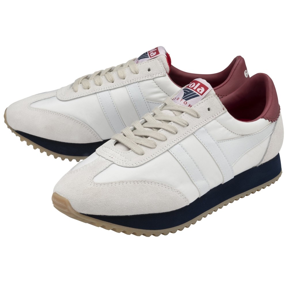 Gola Classics Men's Boston '78 Sneakers - Off White/Navy/Deep Red