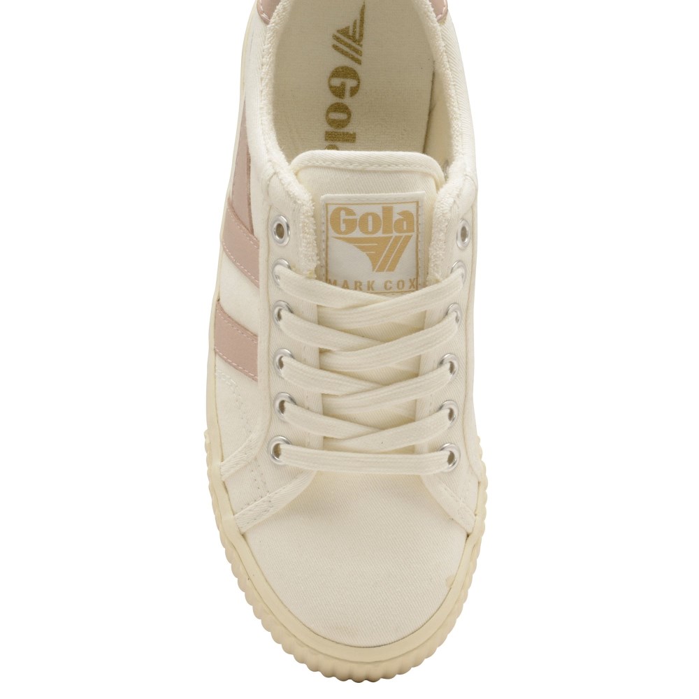 Vegan Gola Classics Women's Tennis Mark Cox Sneakers - Off White/Blossom