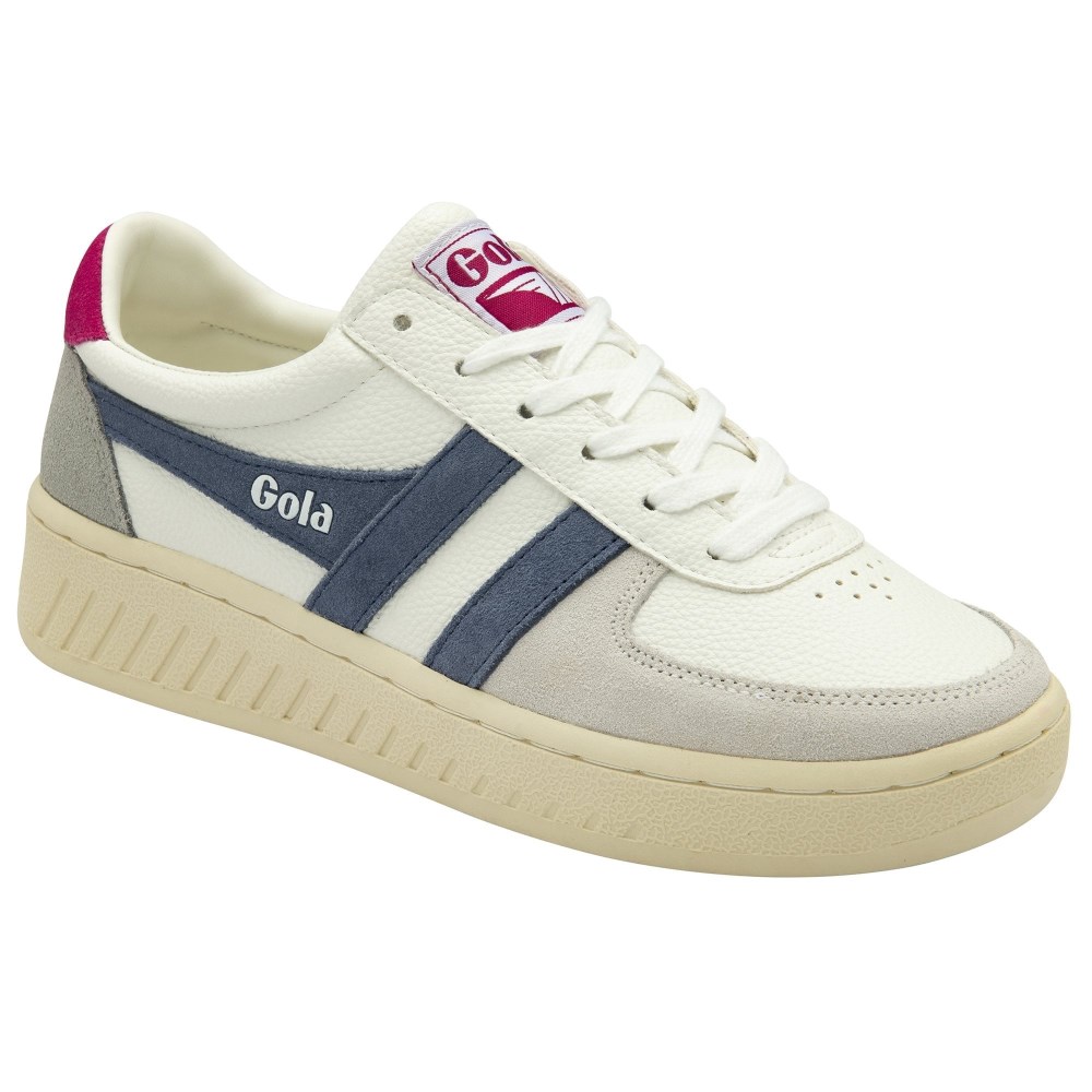 Gola Classics Women's Grandslam Trident Sneakers - White/Moonlight/Fuchsia