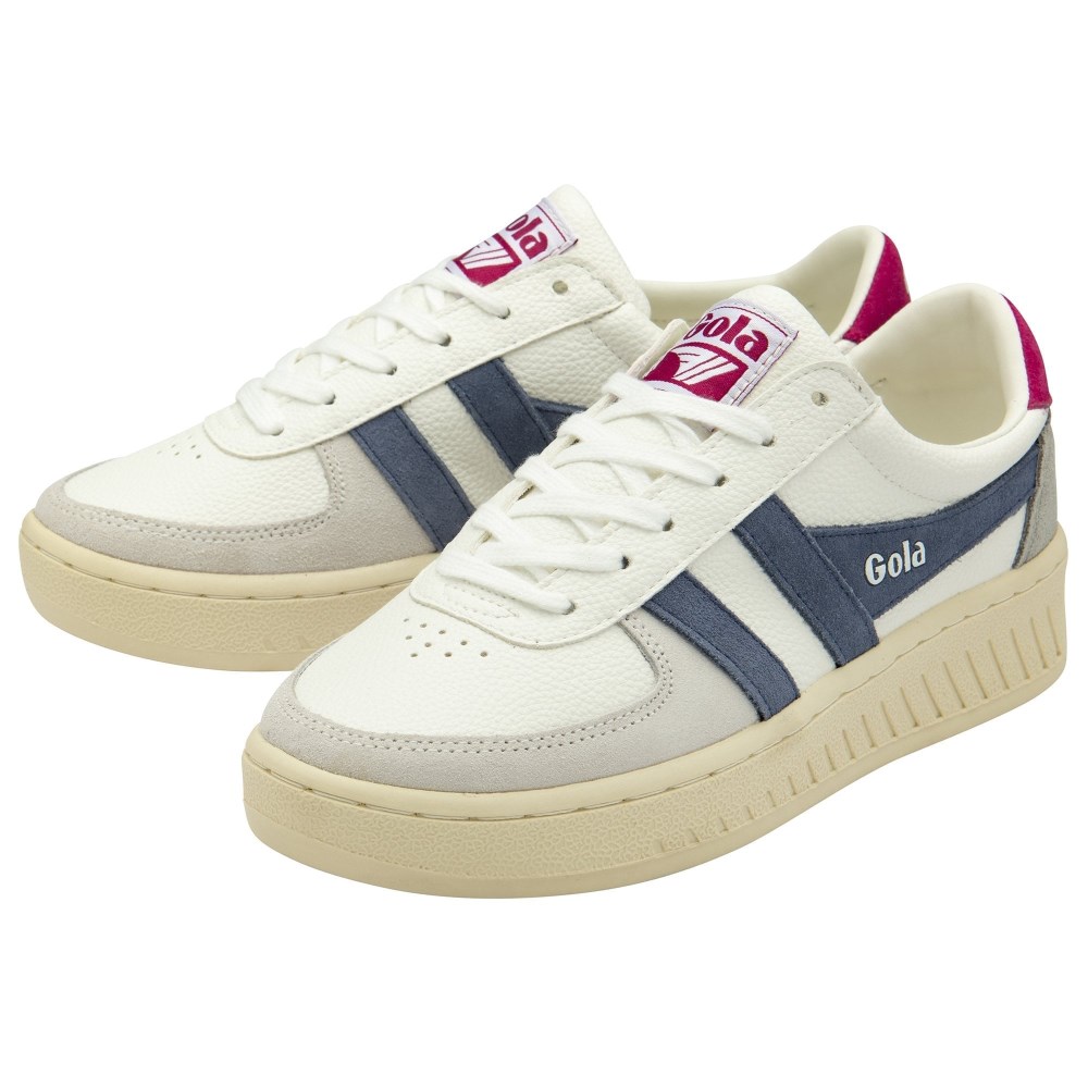 Gola Classics Women's Grandslam Trident Sneakers - White/Moonlight/Fuchsia
