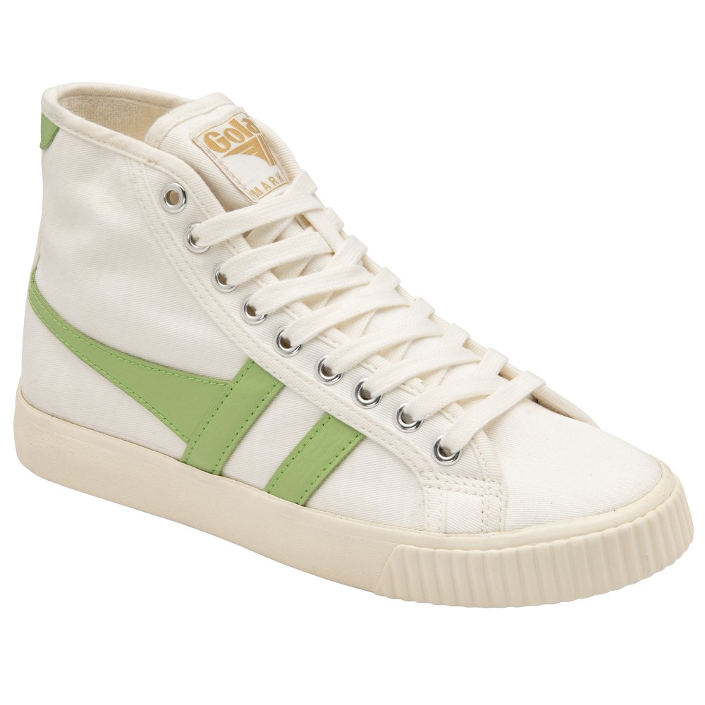Vegan Gola Classics Women's Tennis Mark Cox High Sneakers - Off White/Patina Green