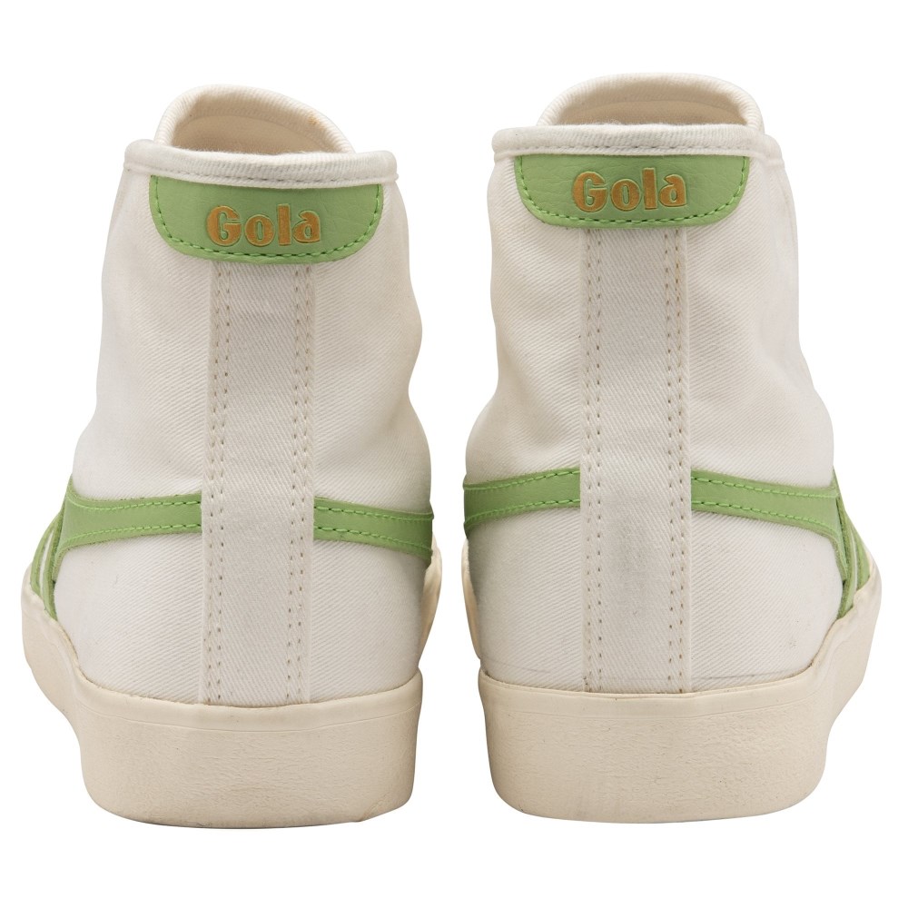 Vegan Gola Classics Women's Tennis Mark Cox High Sneakers - Off White/Patina Green