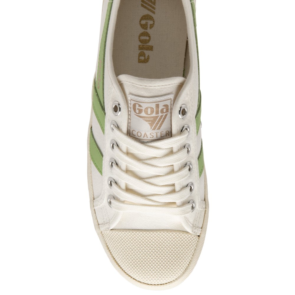 Vegan Gola Classics Women's Coaster - Off White/Patina Green