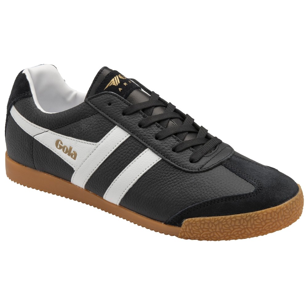 Gola Classics Men's Harrier Leather Sneakers - Black/White/White
