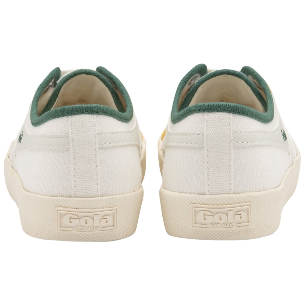 Vegan Gola Classics Women's Coaster Smash - Off White/Dark Green/Sun