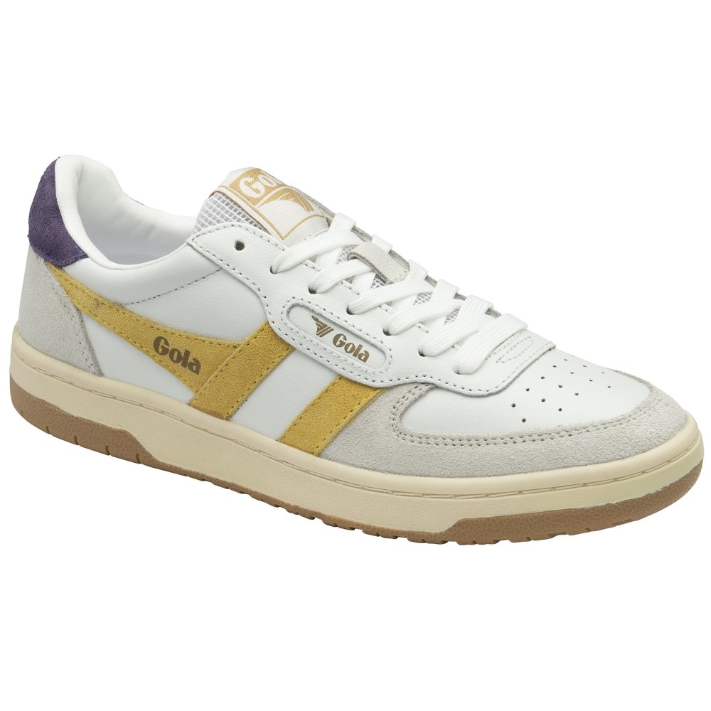 Gola Classics Women's Hawk Sneakers - White/Pollen/Plum