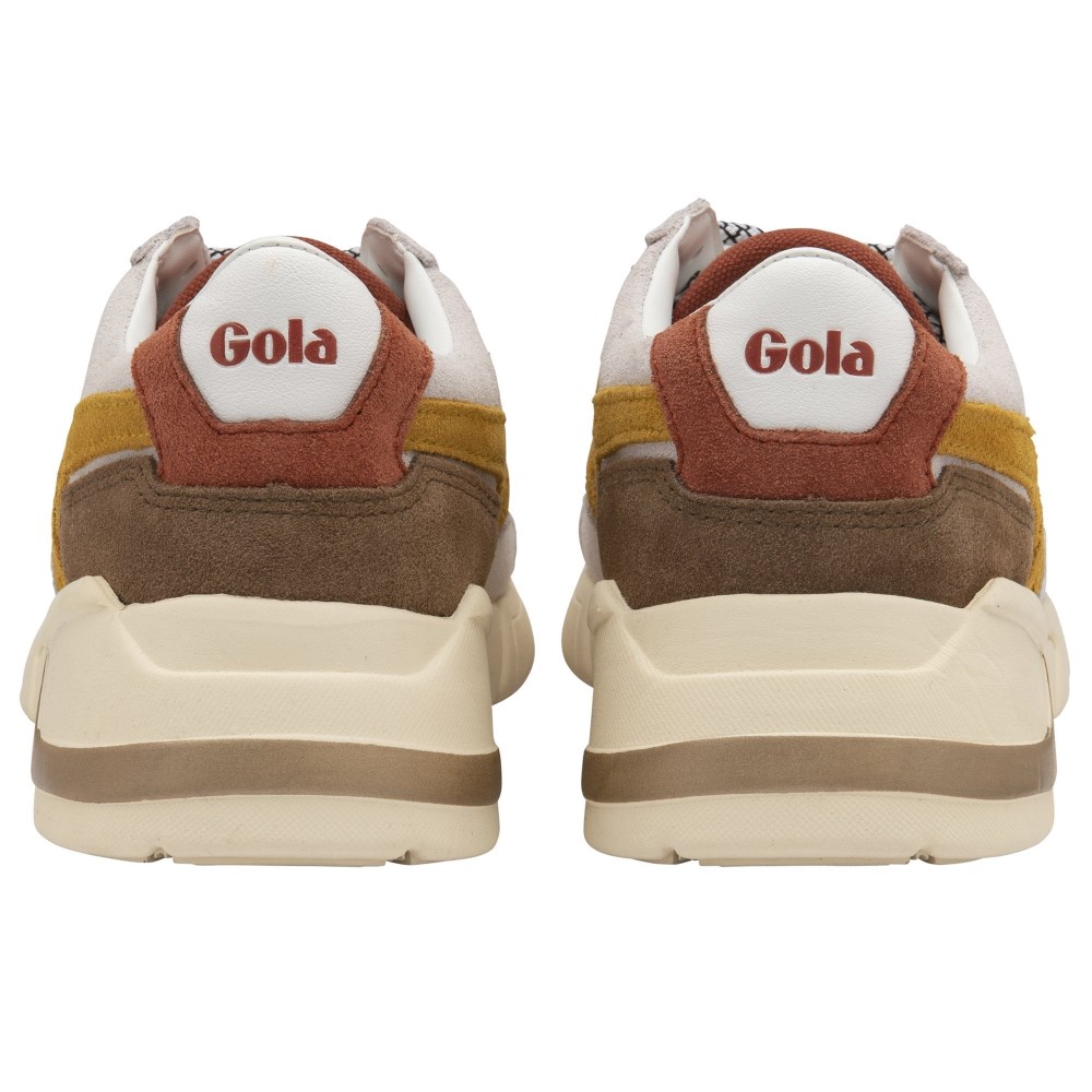 Gola Classics Women's Eclipse Pure Sneakers - White/Sun/Orange Spice