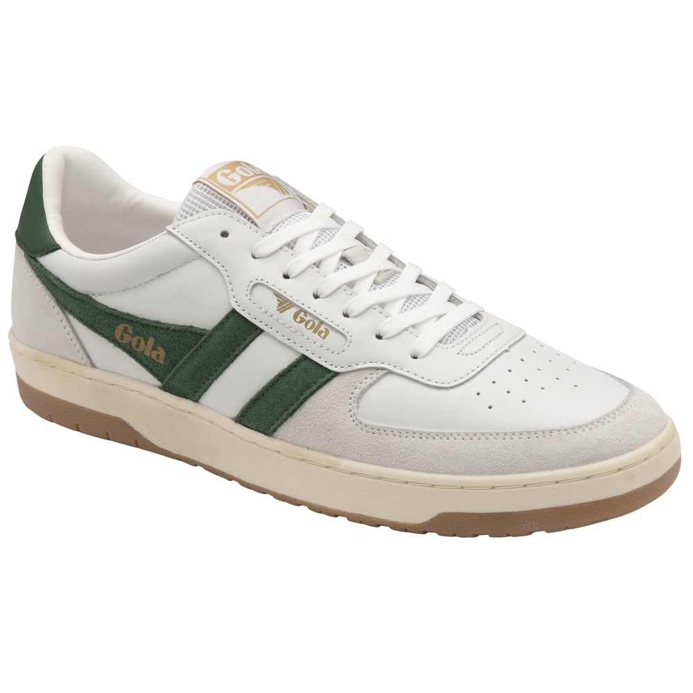 Gola Classics Men's Hawk Sneakers - White/Dark Green