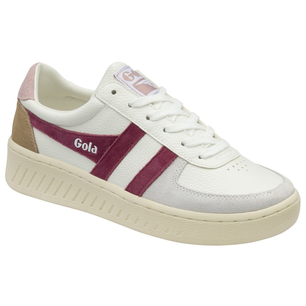 Gola Classics Women's Grandslam Trident Sneakers - White/Cerise/Chalk Pink