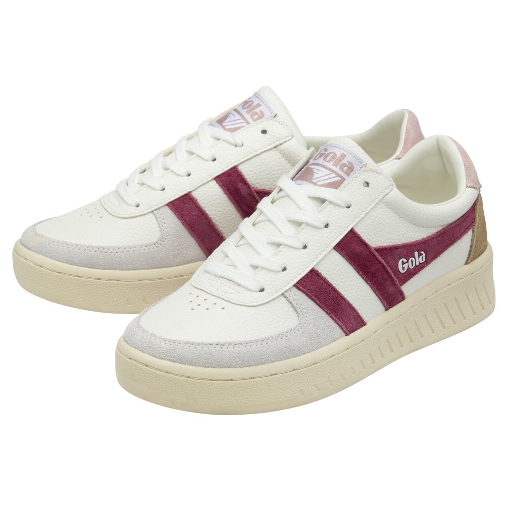 Gola Classics Women's Grandslam Trident Sneakers - White/Cerise/Chalk Pink