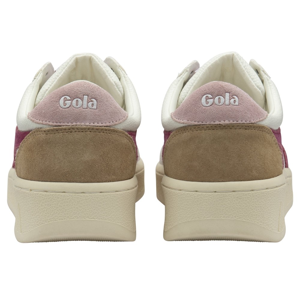 Gola Classics Women's Grandslam Trident Sneakers - White/Cerise/Chalk Pink
