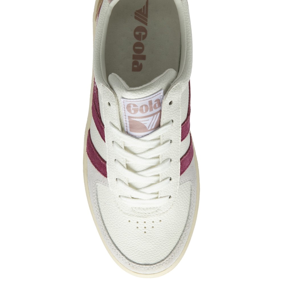 Gola Classics Women's Grandslam Trident Sneakers - White/Cerise/Chalk Pink