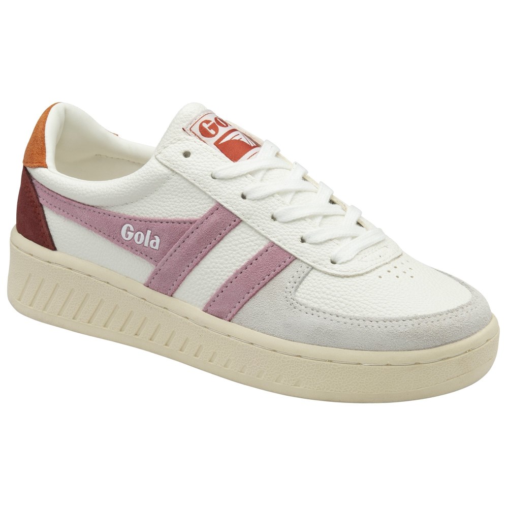 Gola Classics Women's Grandslam Trident Sneakers - White/Candy/Moody Orange